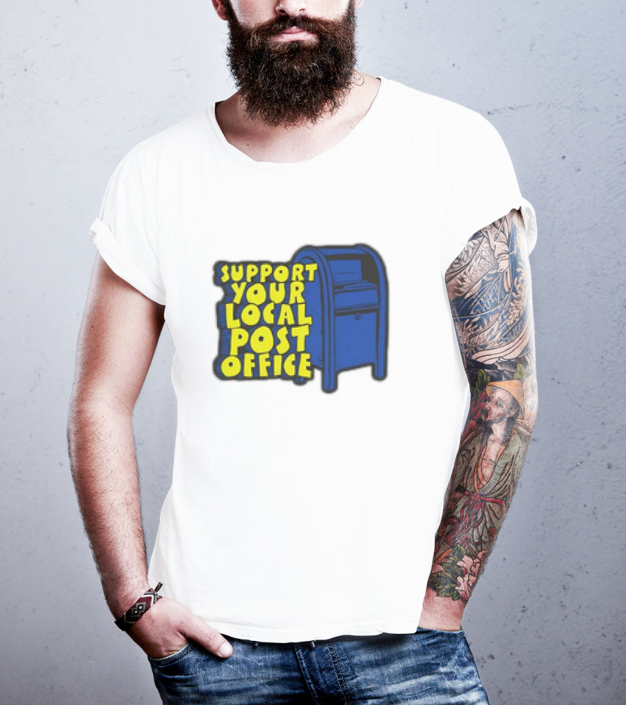 Support Your Local Post Office Blue Mailbox T-Shirt