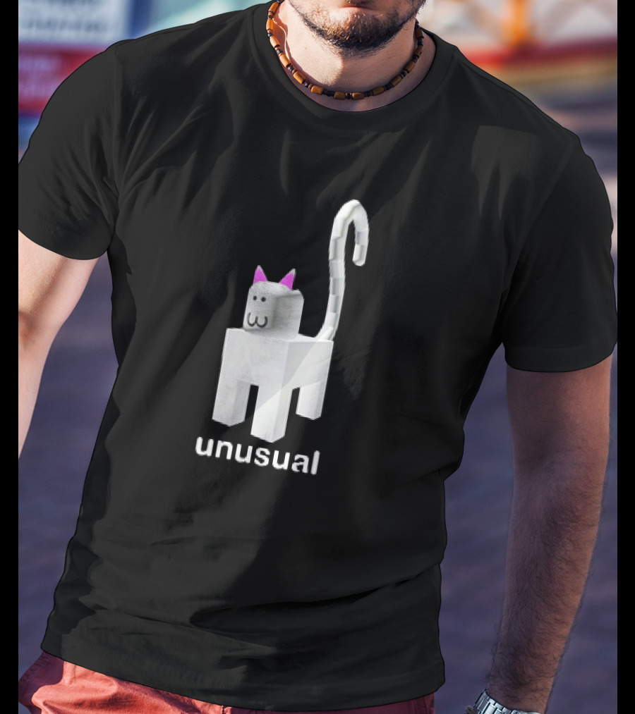 Unusual Meow V2 Blocky Cat T-Shirt