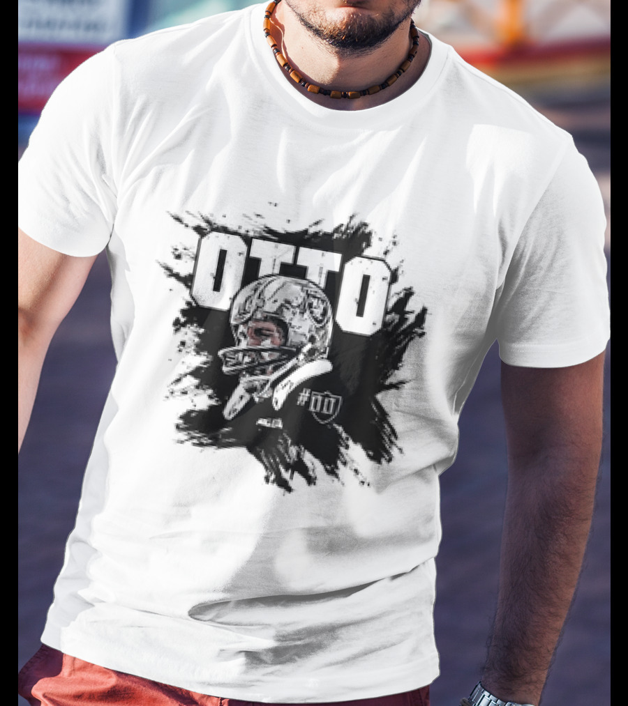 Jim Otto Double Zero Las Vegas Raiders NFL Football #00 Helmet Sketch T-Shirt