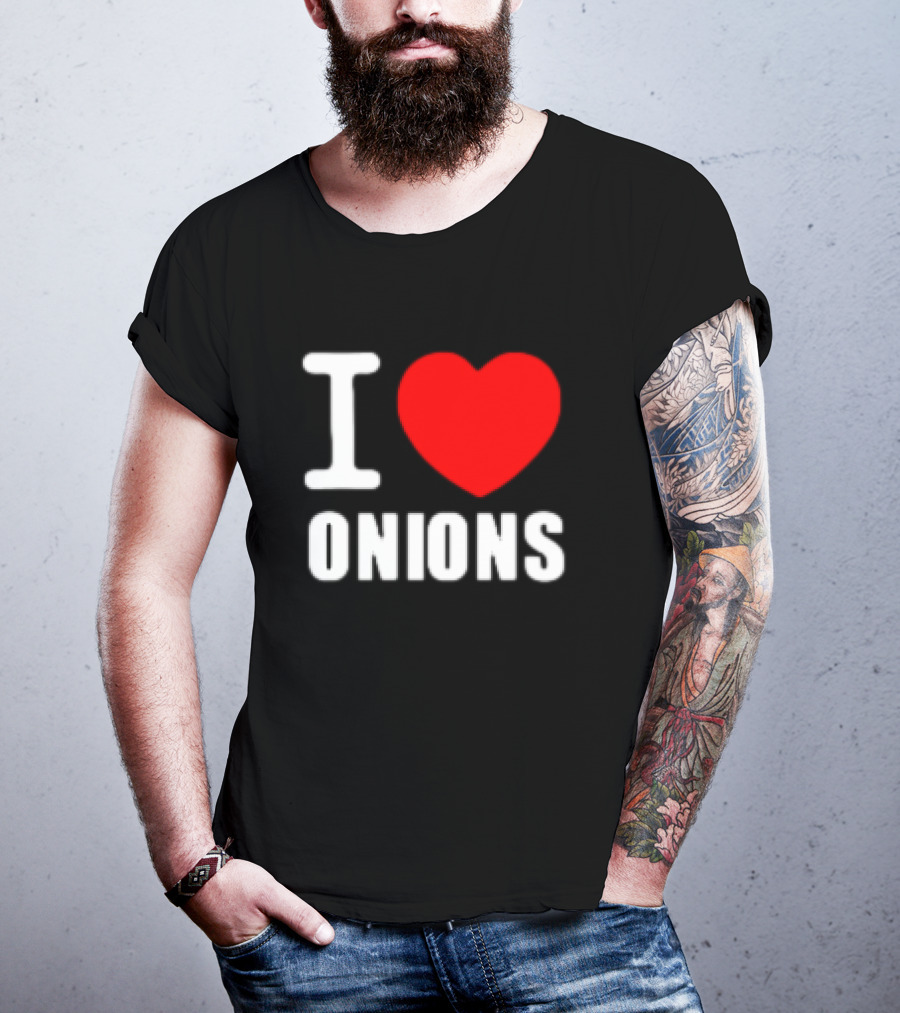 I Heart Onions Retro Love T-Shirt