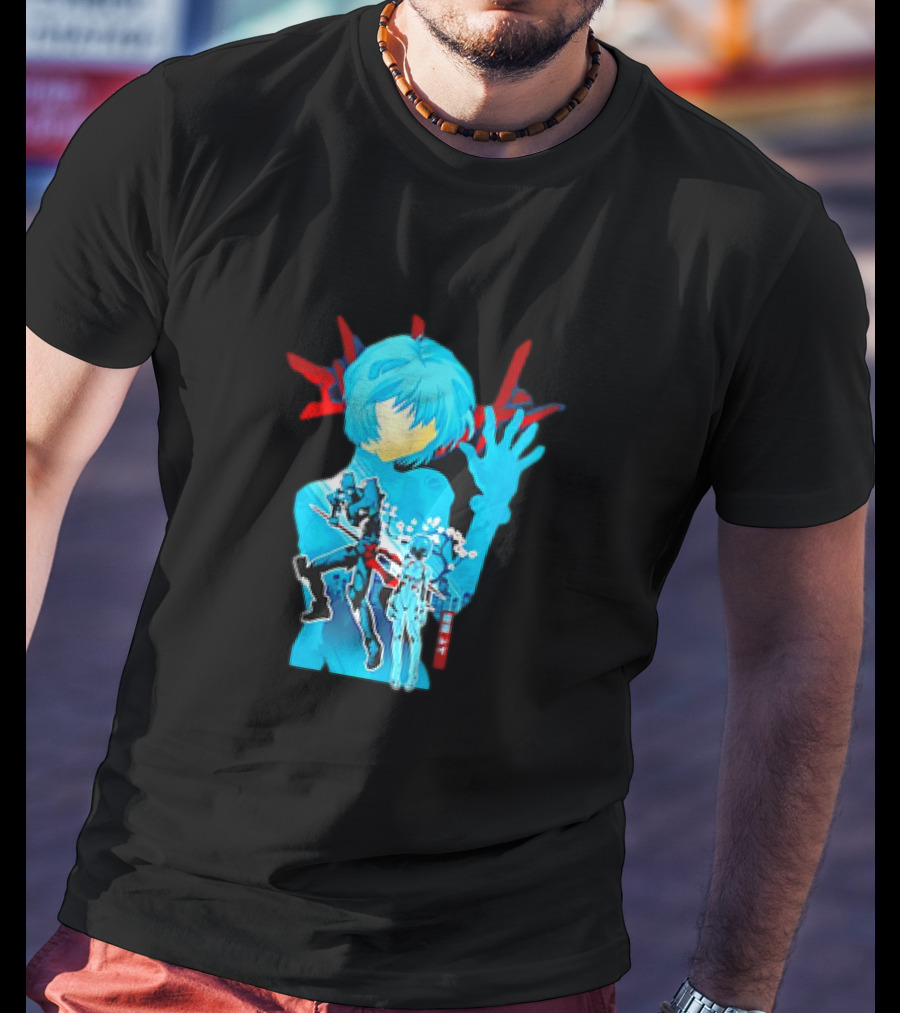 Rei Ayanami Eva-00 Neon Genesis Evangelion Blue Highlight T-Shirt