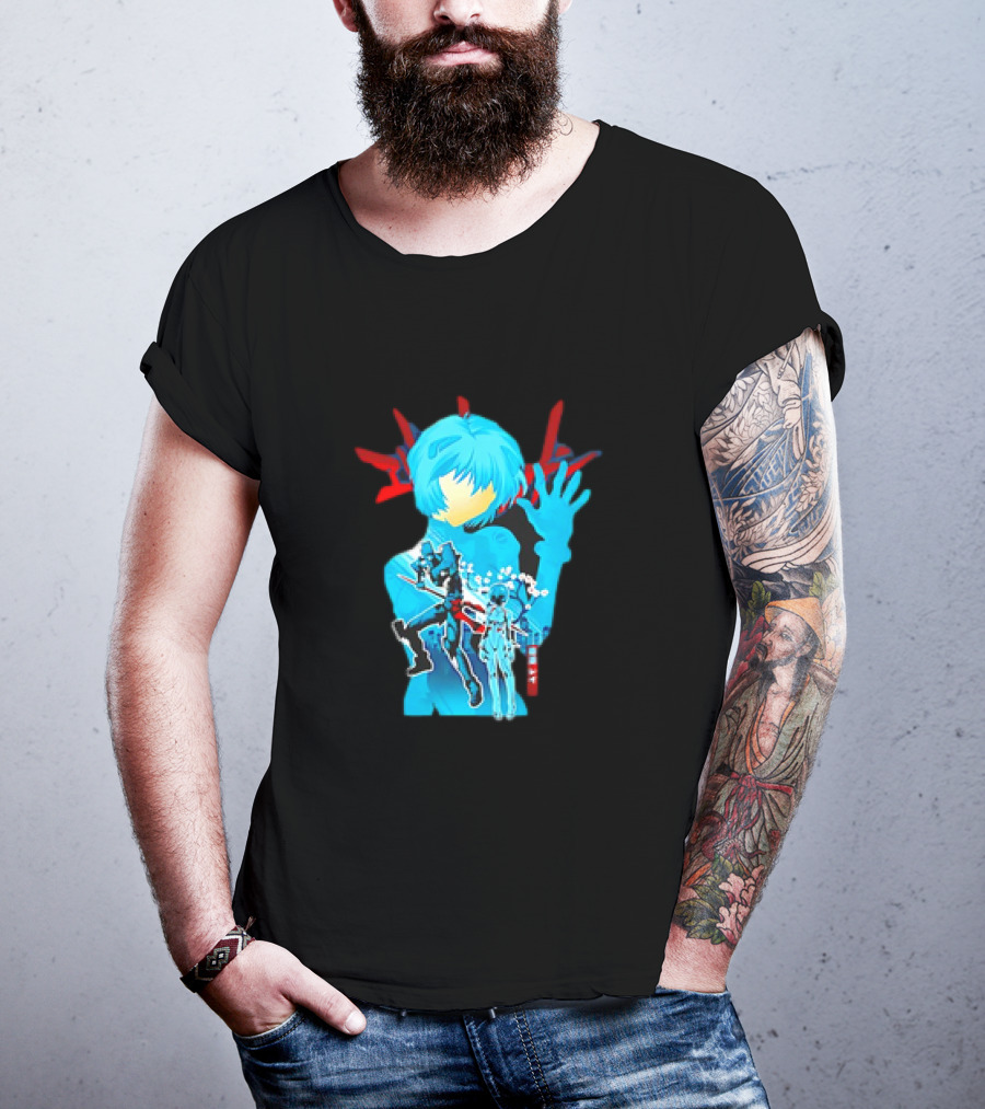 Rei Ayanami Eva-00 Neon Genesis Evangelion Blue Highlight T-Shirt