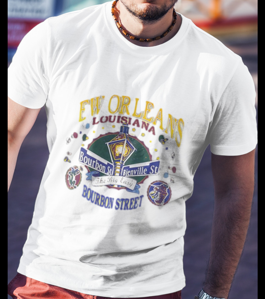 New Orleans Louisiana Bourbon Street Bienville St The Big Easy Vintage T-Shirt