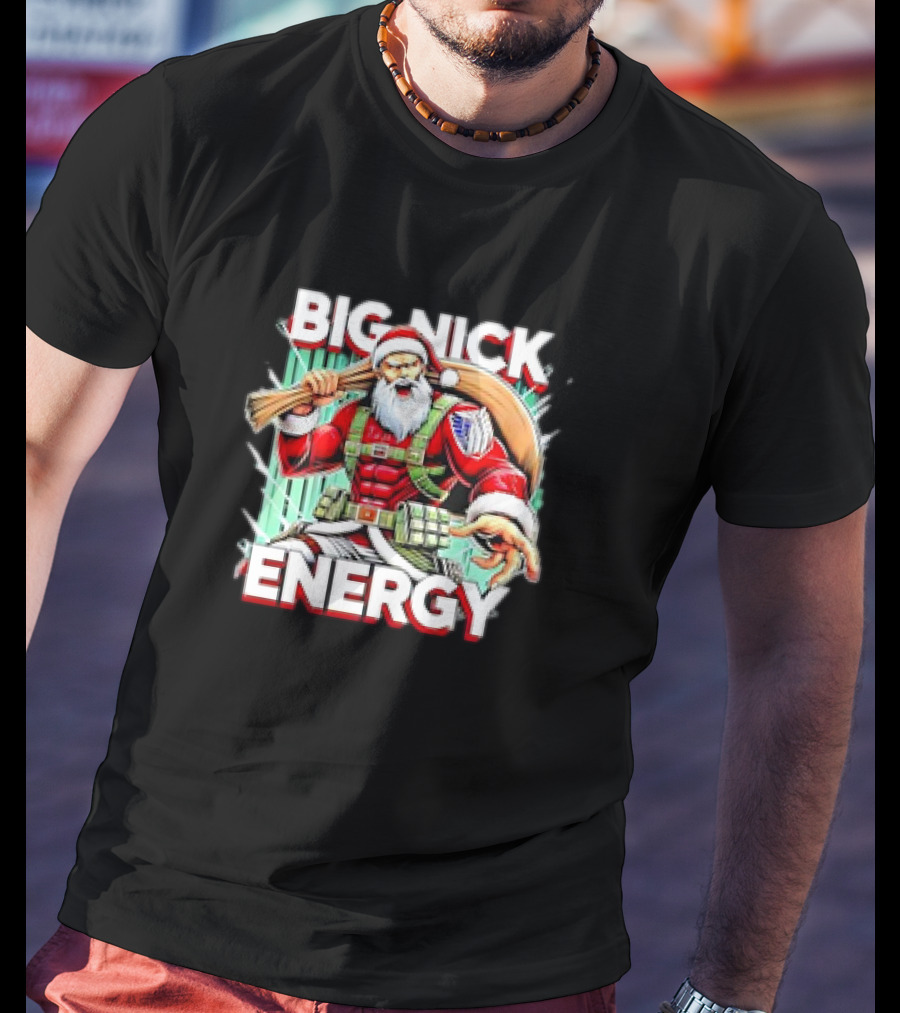 BIG NICK ENERGY Santa Warrior With Baseball Bat T-Shirt