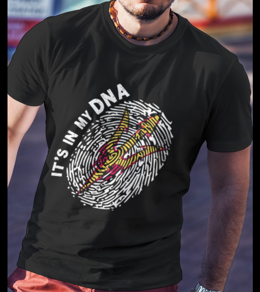 IT'S IN MY DNA Arizona State Sun Devils Football Fingerprint T-Shirt