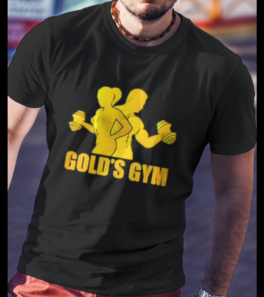 Gold's Gym Man And Woman With Dumbbells T-Shirt