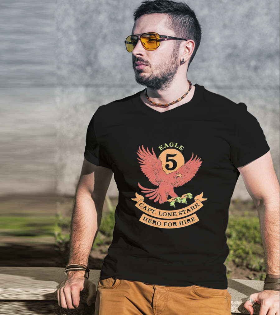Eagle 5 Capt. Lone Starr Hero For Hire Vintage Spaceballs Emblem T-Shirt
