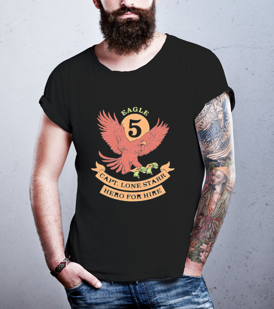 Eagle 5 Capt. Lone Starr Hero For Hire Vintage Spaceballs Emblem T-Shirt