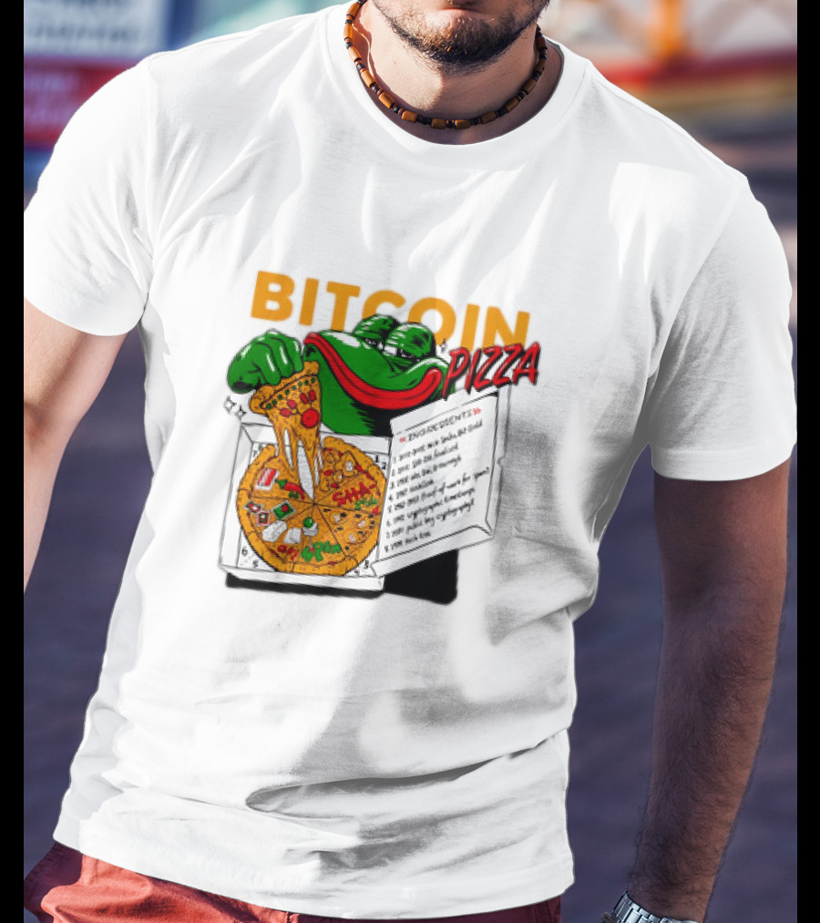 Bitcoin Pizza Frog Meme T-Shirt