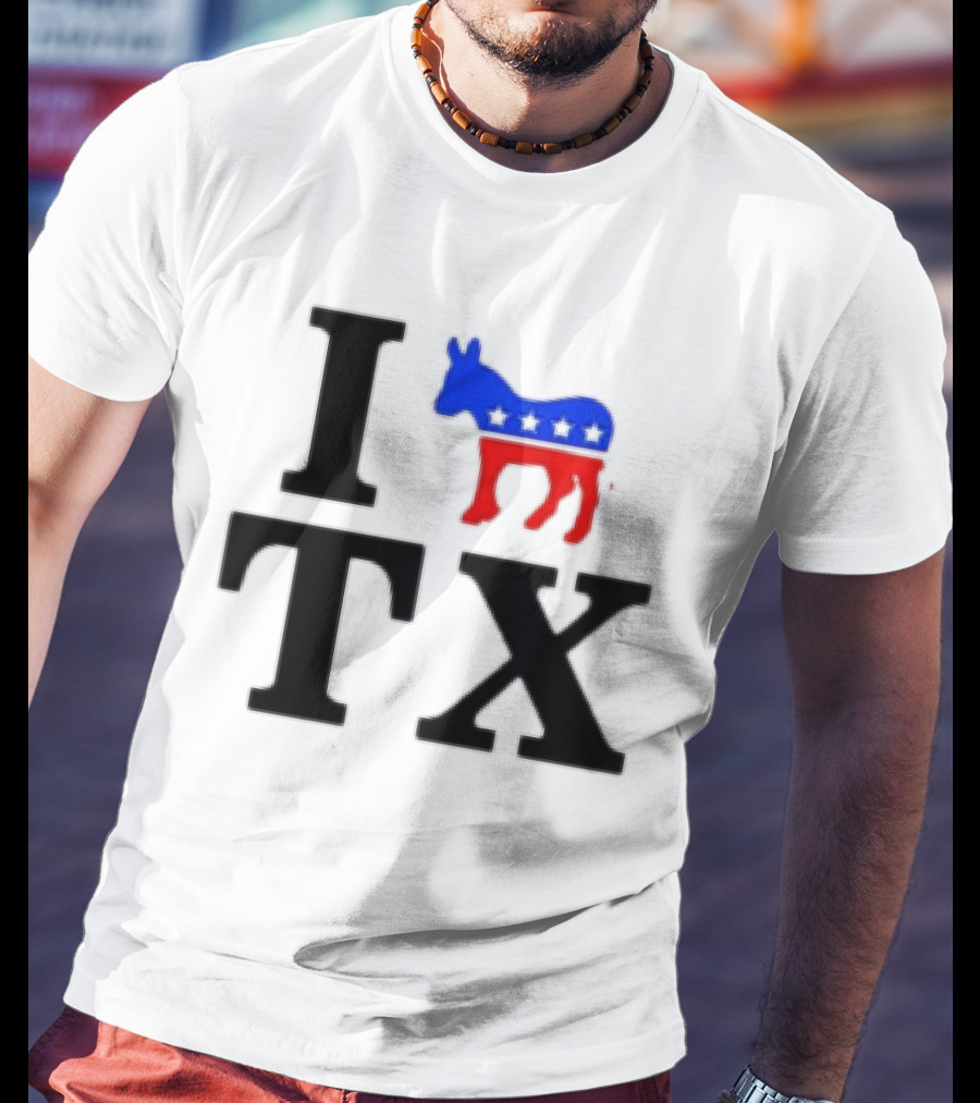 I Love Texas Democrat Donkey Symbol TX T-Shirt