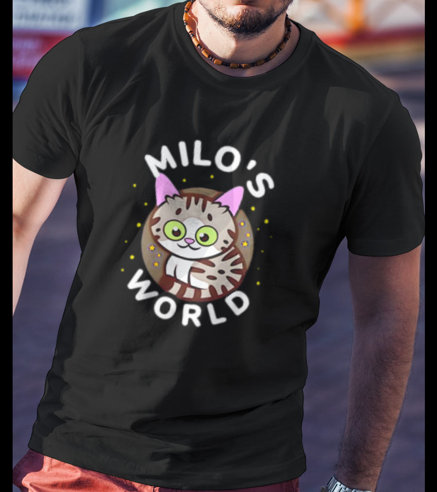 Milo's World Cat With Bright Eyes And Striped Fur T-Shirt
