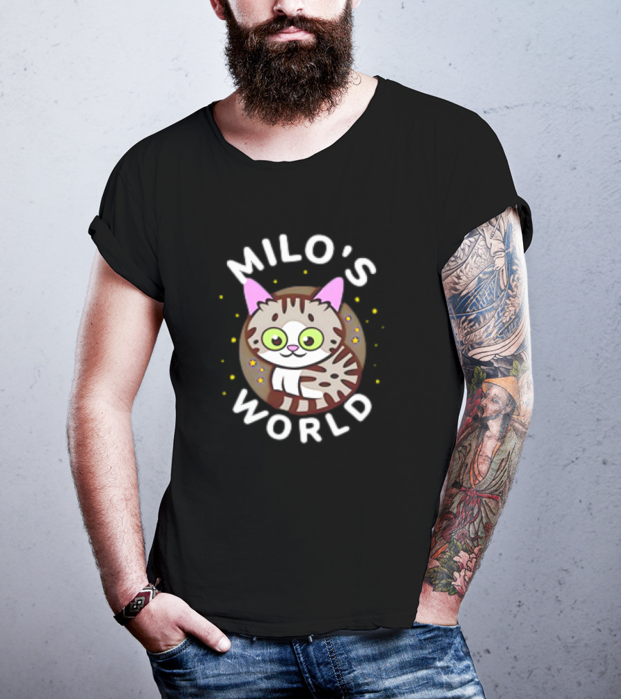 Milo's World Cat With Bright Eyes And Striped Fur T-Shirt