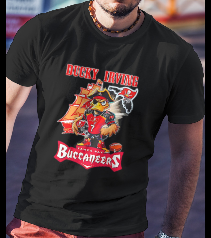 Ducky Irving Tampa Bay Buccaneers 7 Pirate Ship Football Character T-Shirt