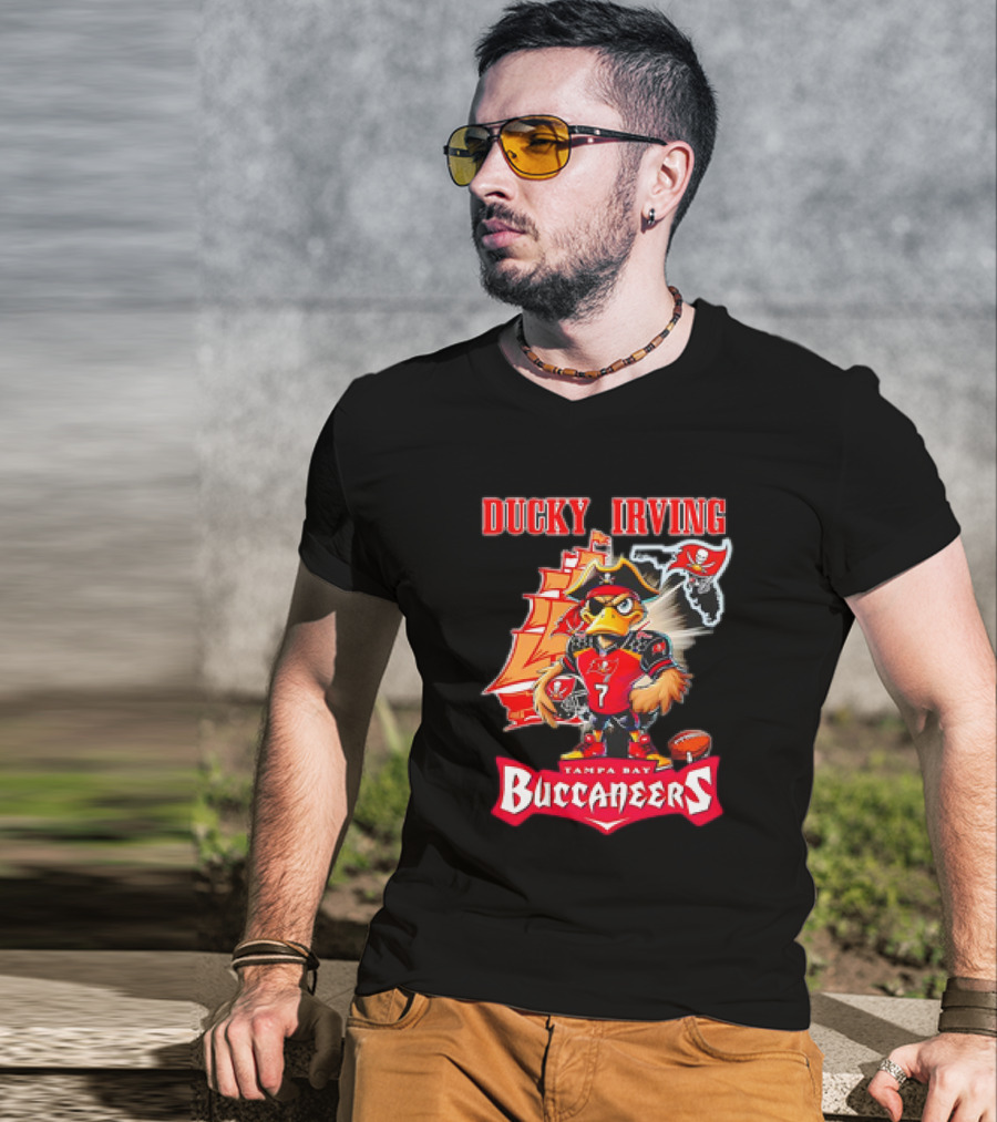 Ducky Irving Tampa Bay Buccaneers 7 Pirate Ship Football Character T-Shirt