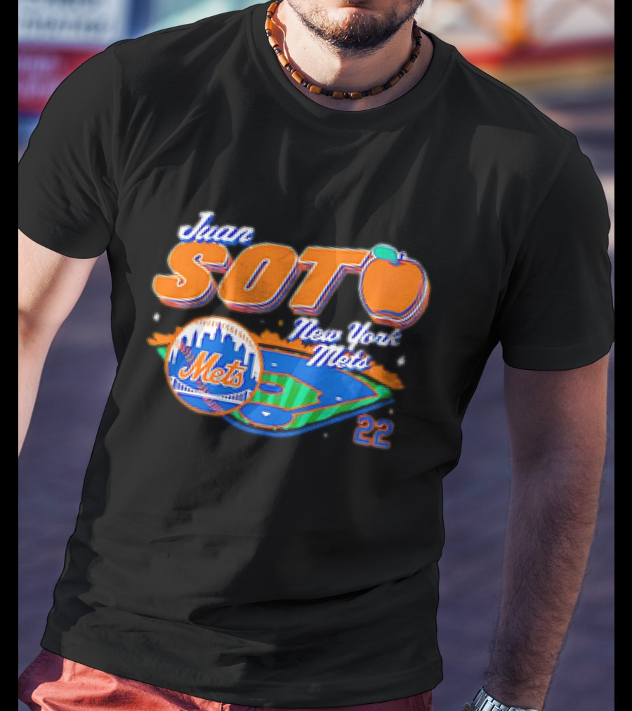 Juan Soto New York Mets Peach 22 Stadium Mets T-Shirt