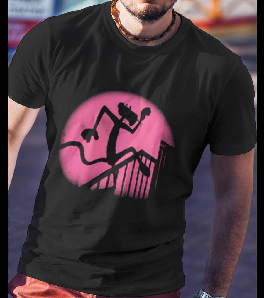 Pink Panther Creeping Silhouette In The Night T-Shirt