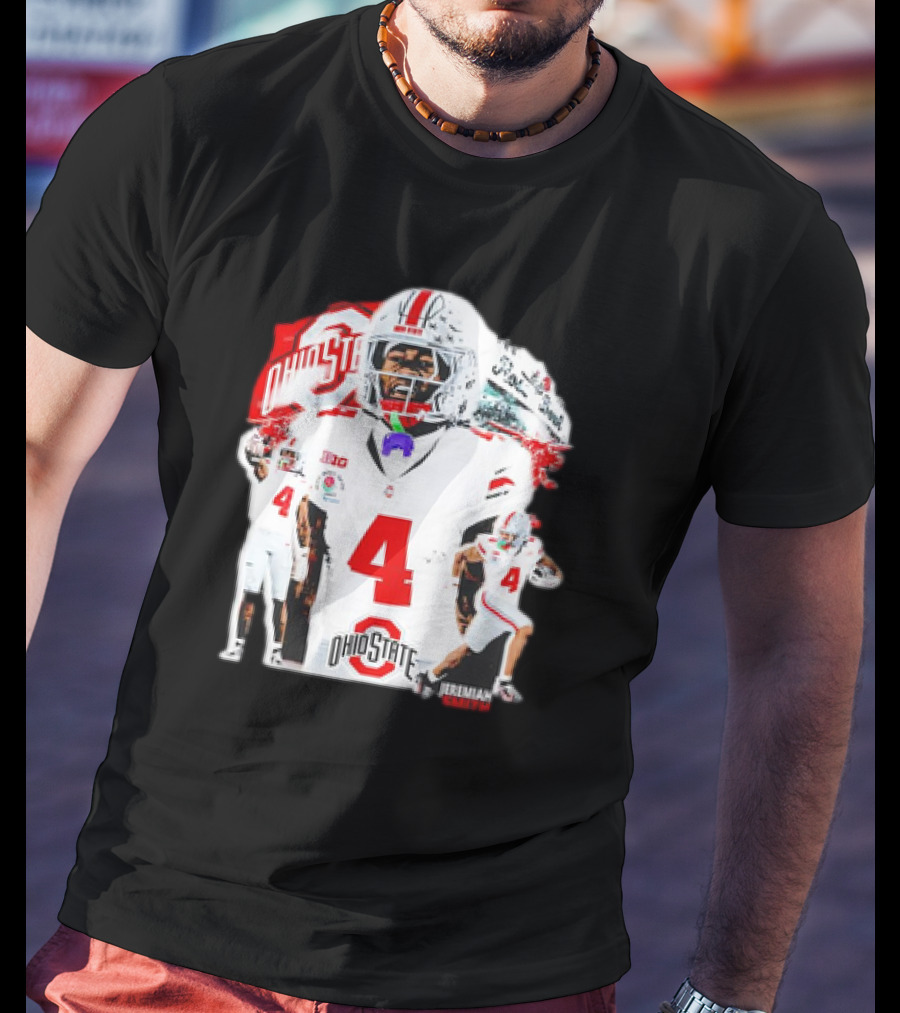 Ohio State Buckeyes Jeremiah Smith Football Player Number 4 960s Sports T-Shirt
