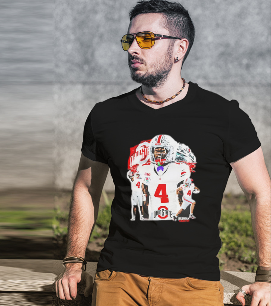Ohio State Buckeyes Jeremiah Smith Football Player Number 4 960s Sports T-Shirt