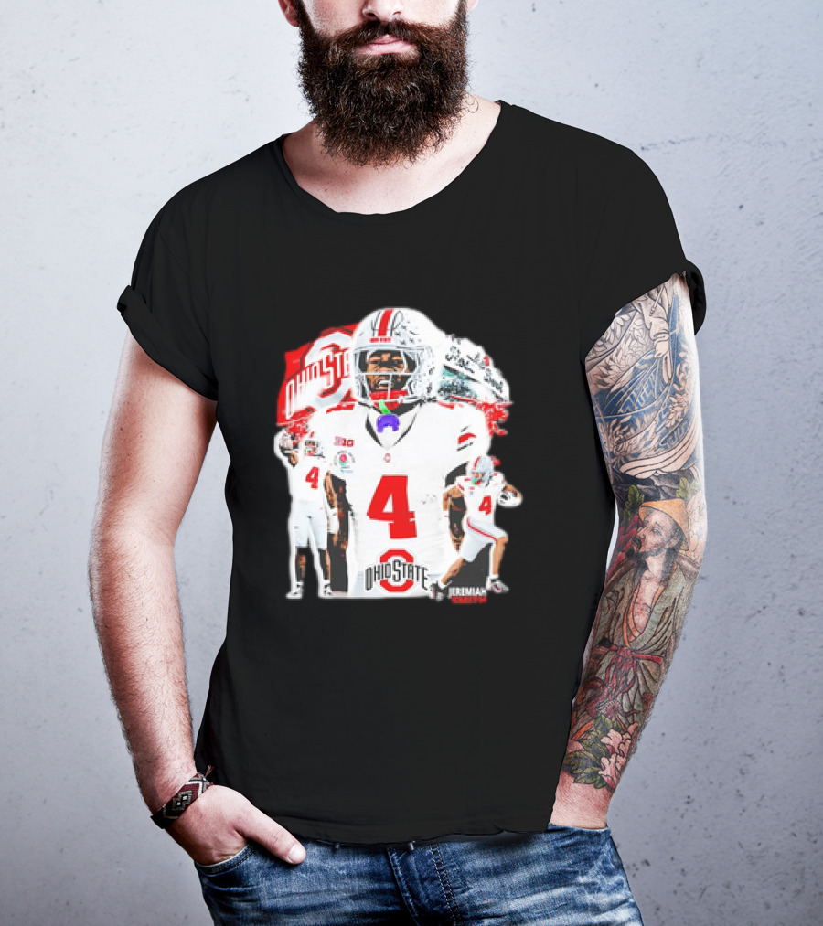 Ohio State Buckeyes Jeremiah Smith Football Player Number 4 960s Sports T-Shirt