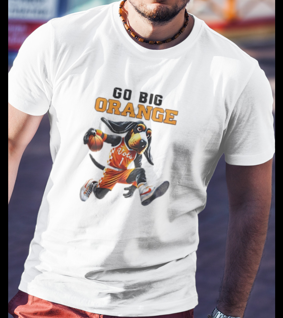 NCAA Tennessee Volunteers Go Big Orange Vols Mascot Basketball 2025 T-Shirt