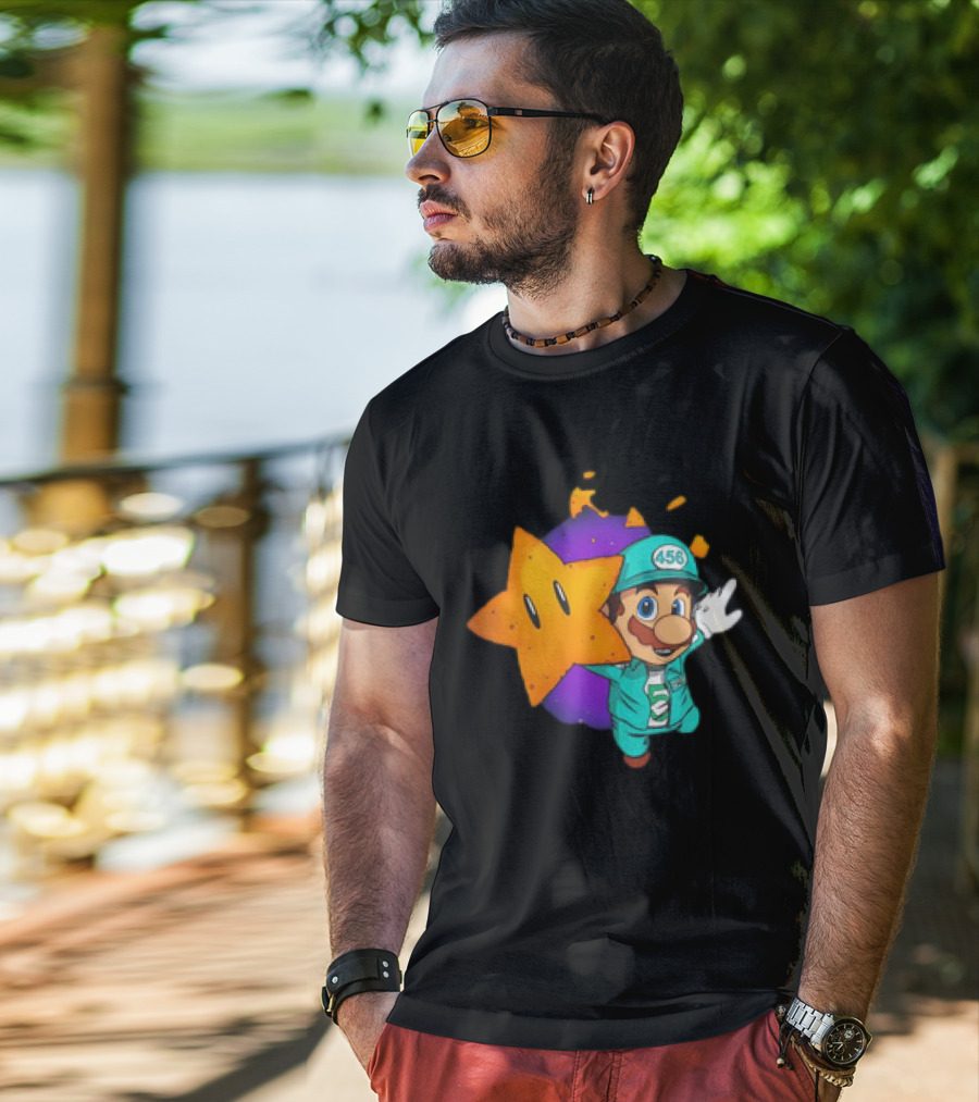 Mario With Squid Game 456 Star Fusion T-Shirt