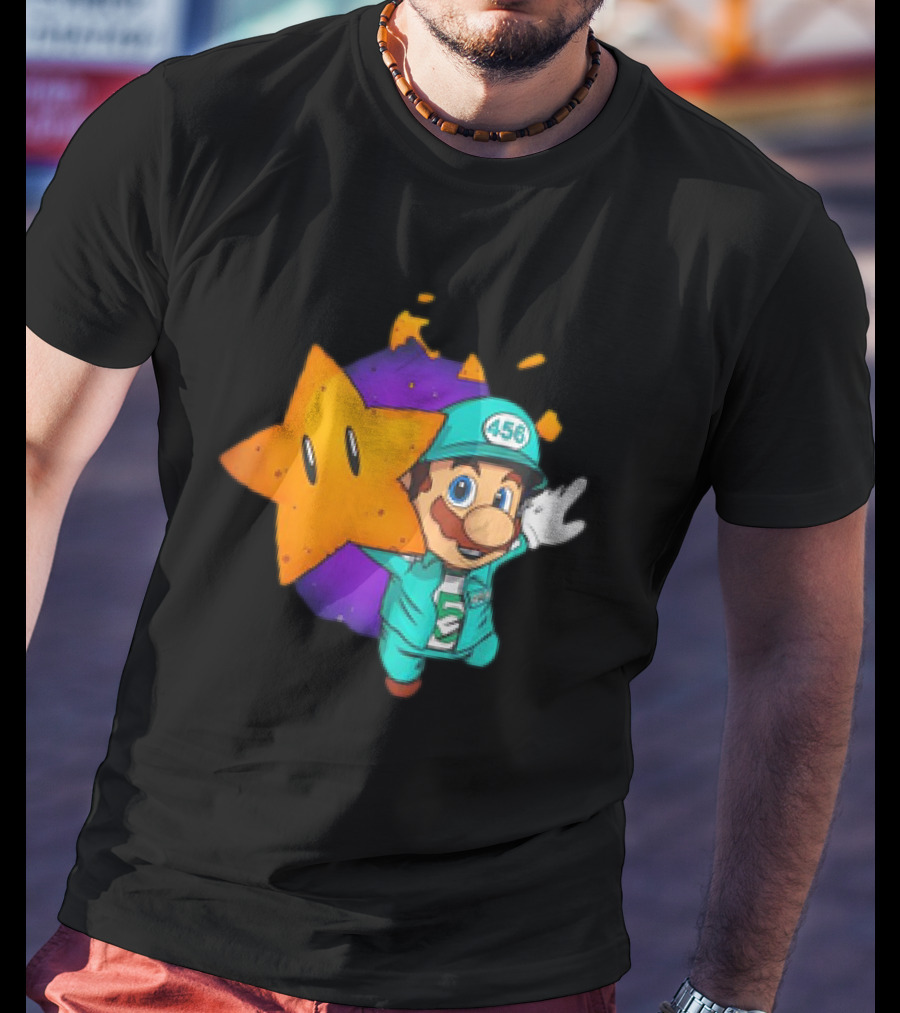 Mario With Squid Game 456 Star Fusion T-Shirt