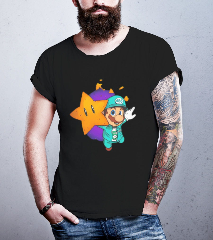 Mario With Squid Game 456 Star Fusion T-Shirt