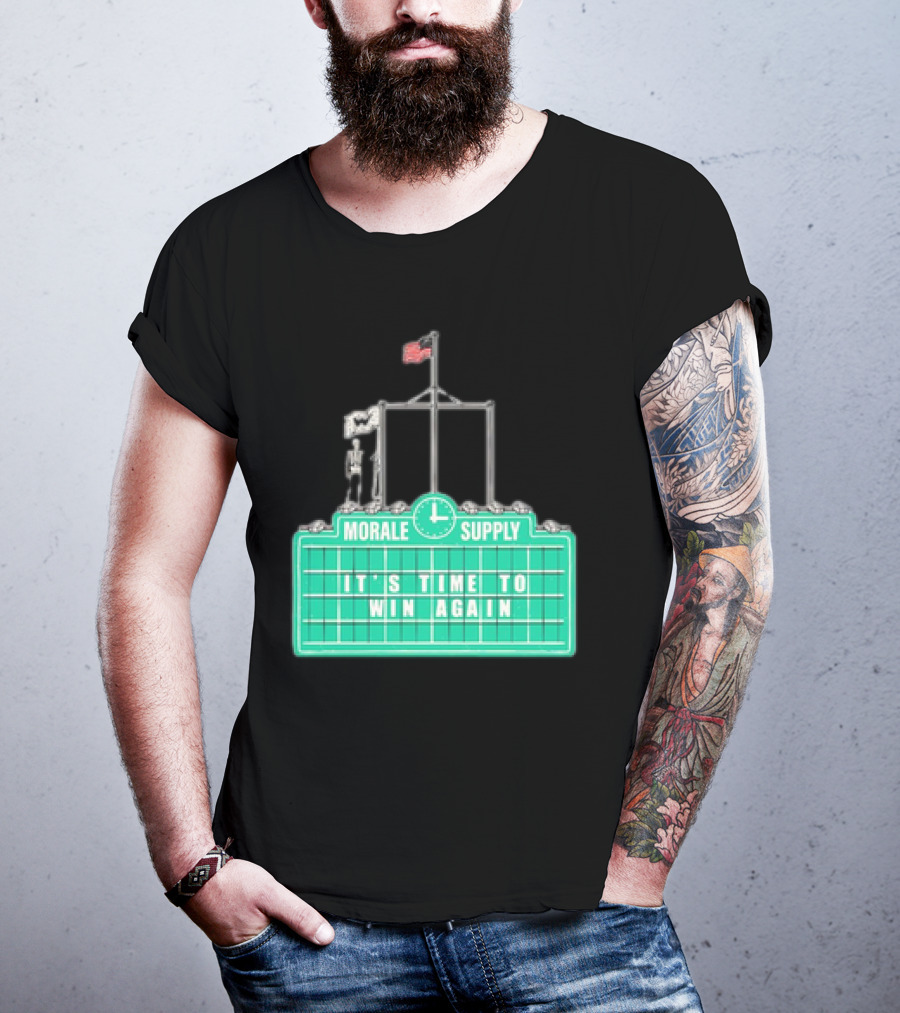 Morale Supply It's Time To Win Again Scoreboard Flag Clock T-Shirt