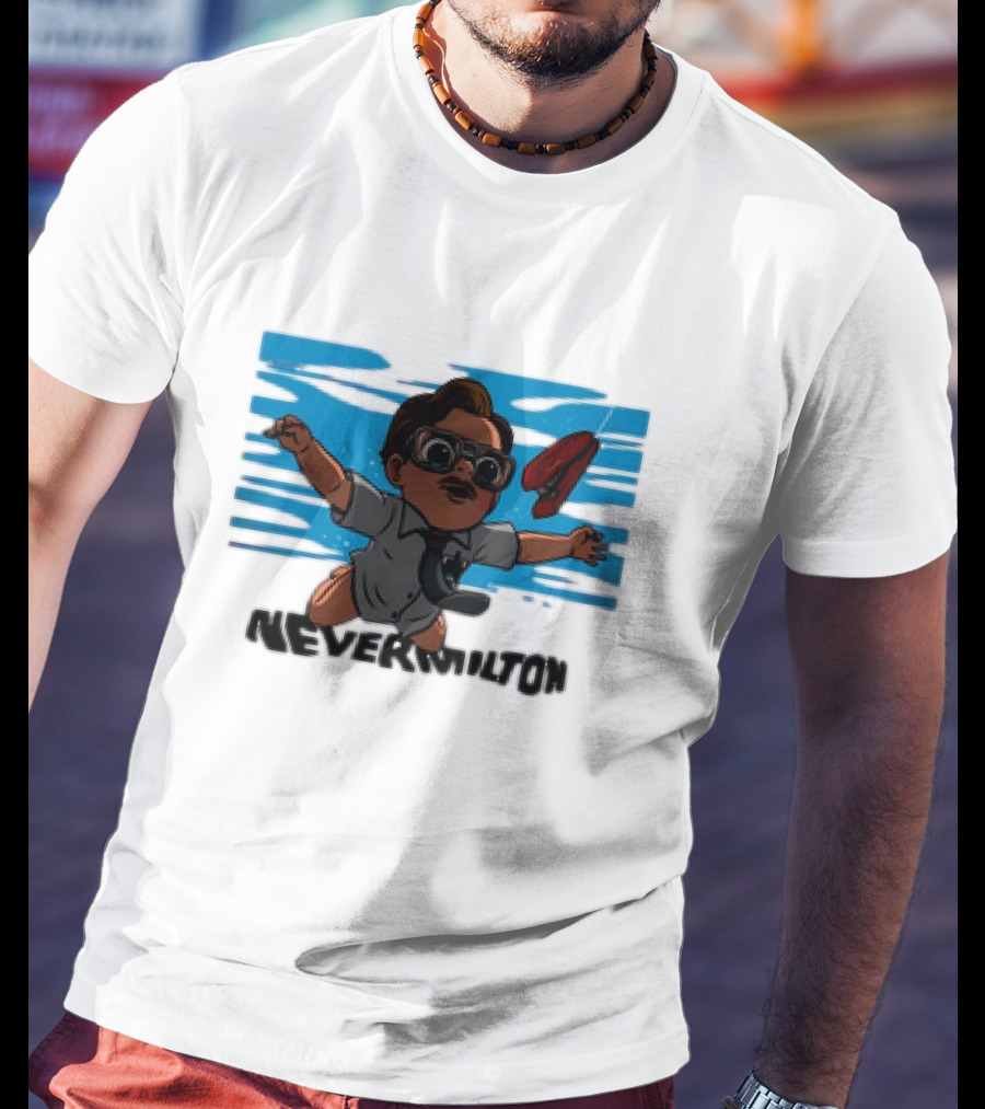 Milton Waddams Nevermilton Nirvana Nevermind Parody Office Space Mashup T-Shirt