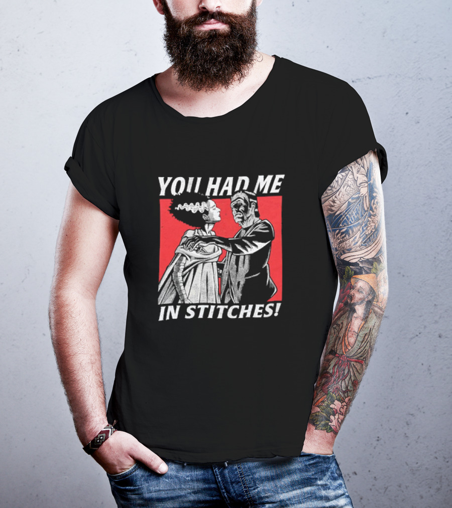 Frankenstein And The Bride You Had Me In Stitches Retro Monster Dance T-Shirt