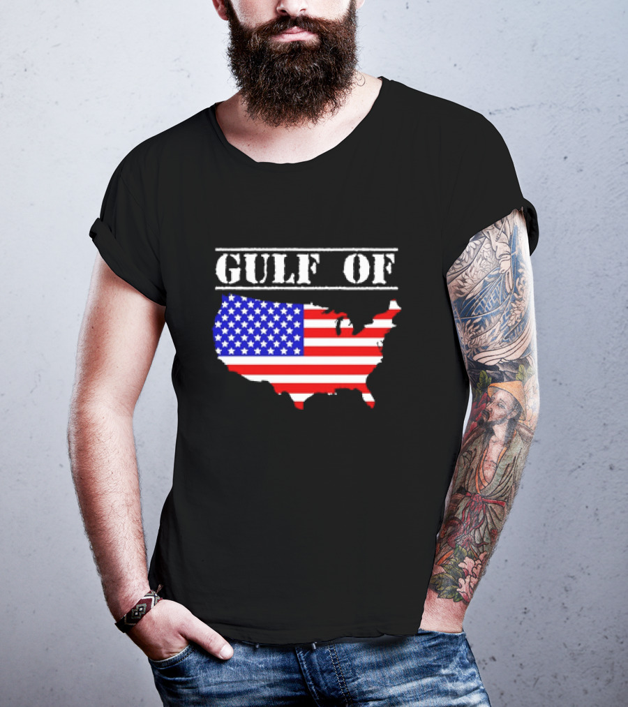 Gulf Of United States Of America Flag Map T-Shirt