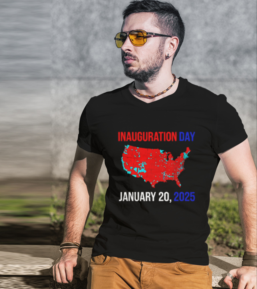 INAUGURATION DAY JANUARY 20, 2025 USA Map Red Blue T-Shirt