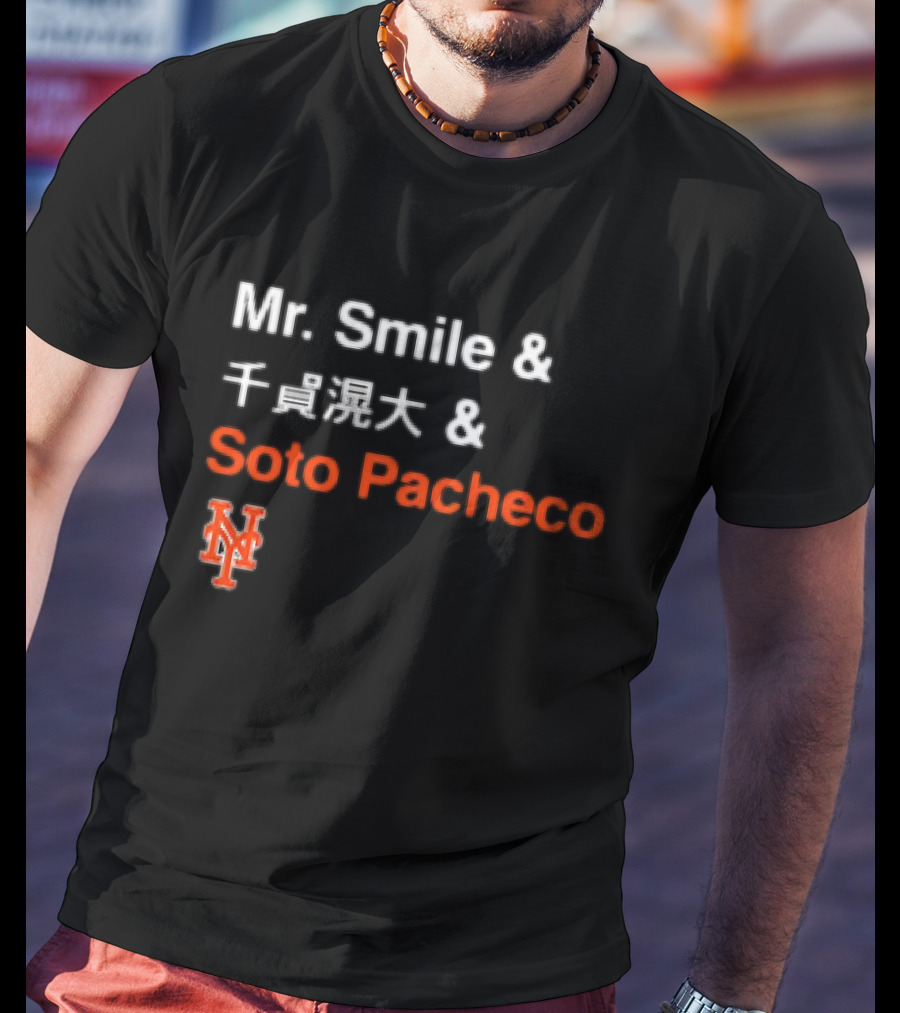 Mr. Smile New York Mets Logo Soto Pacheco T-Shirt