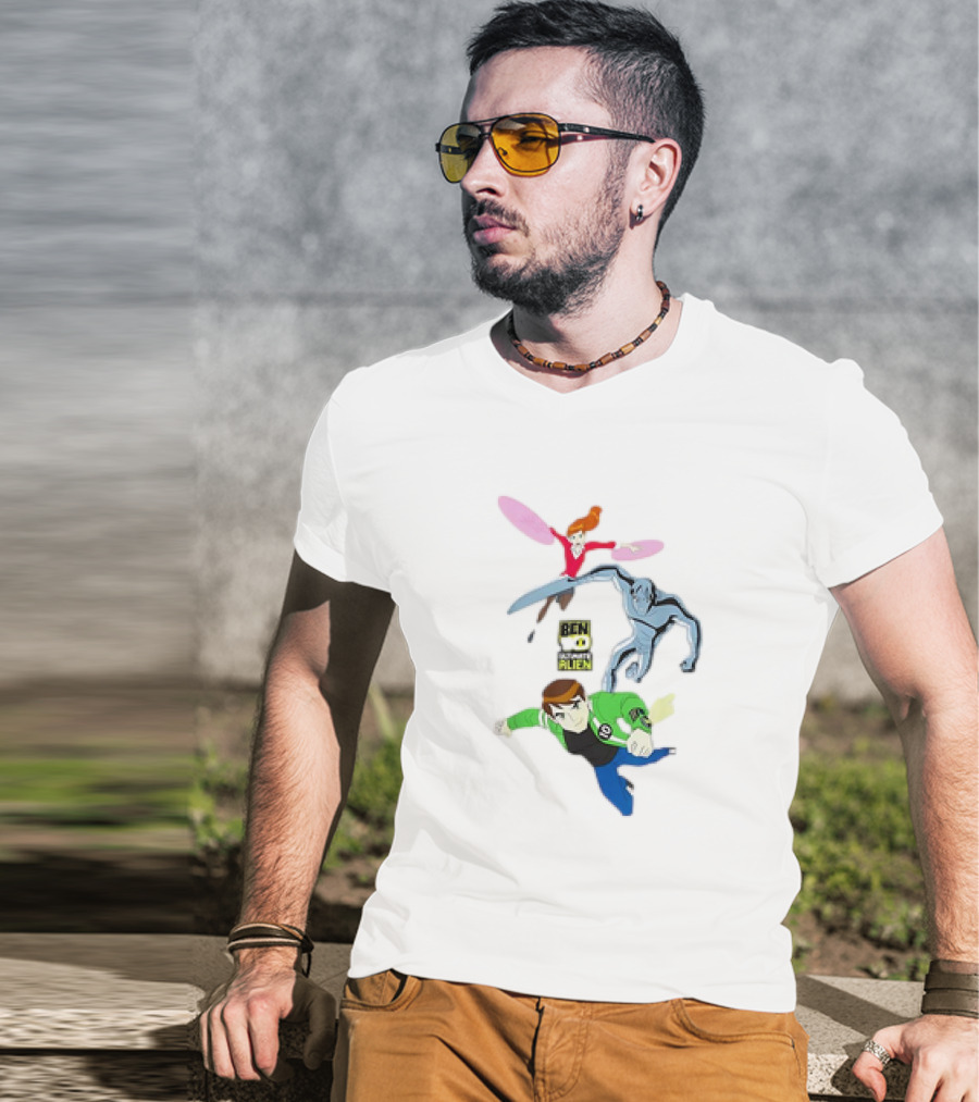 Ben 10 Ultimate Alien Characters Trio Action Flight T-Shirt