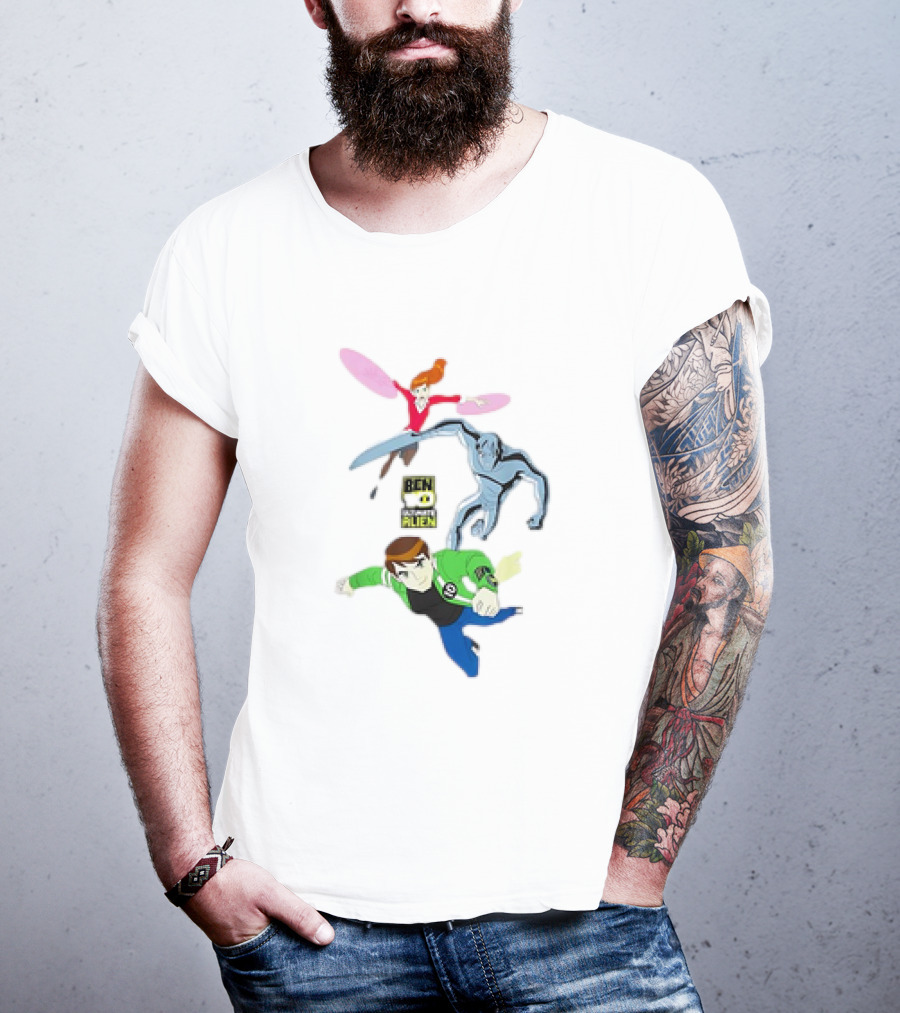 Ben 10 Ultimate Alien Characters Trio Action Flight T-Shirt