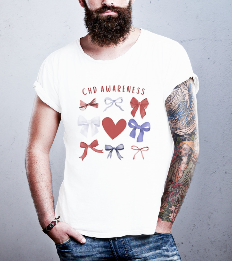 CHD Awareness Heart And Bows Collection T-Shirt