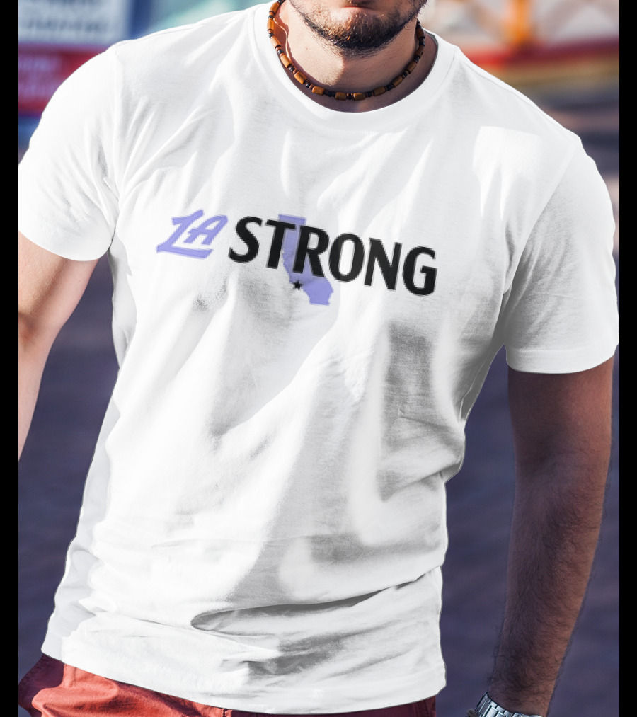 Clippers Game LA Strong California Outline T-Shirt