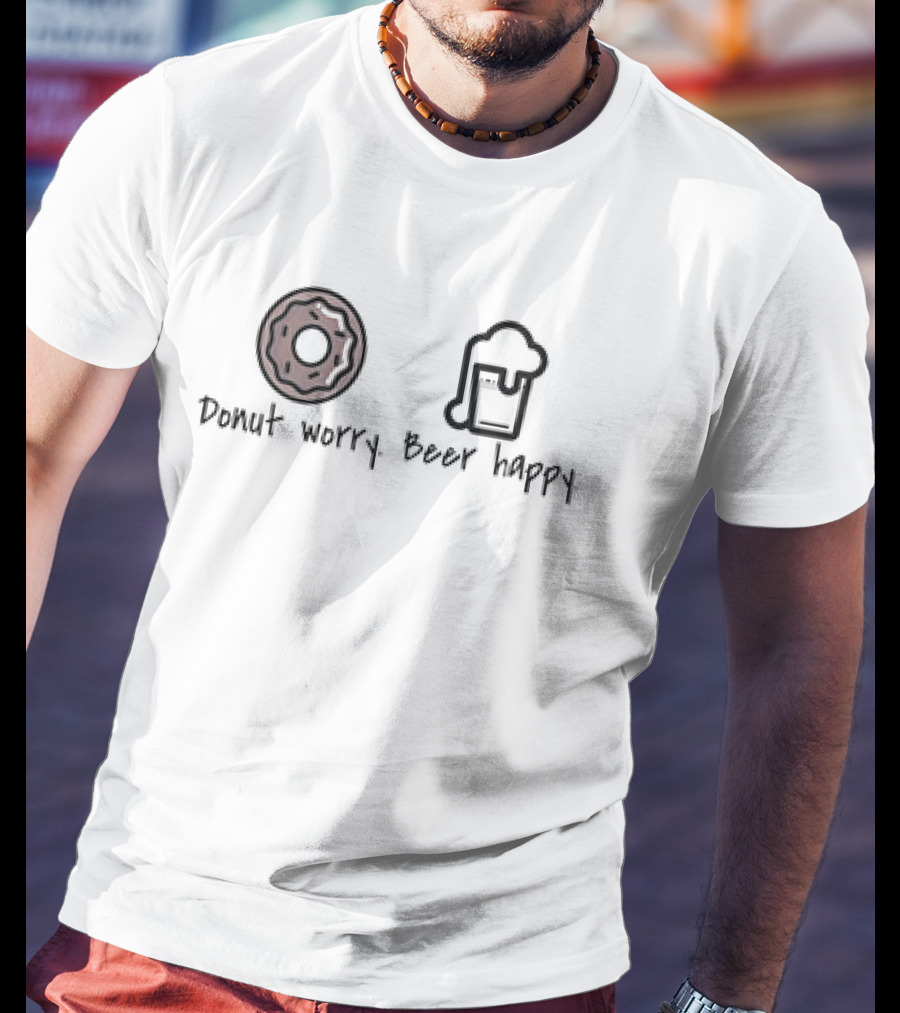 Donut Worry Beer Happy Donut Beer Icons T-Shirt