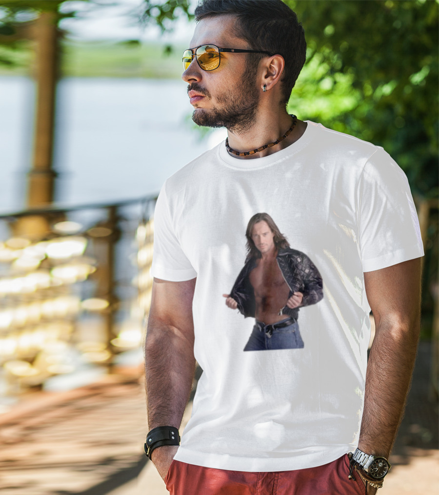 The Night's Kevin Sorbo In Classic Tough-Guy Leather Look T-Shirt