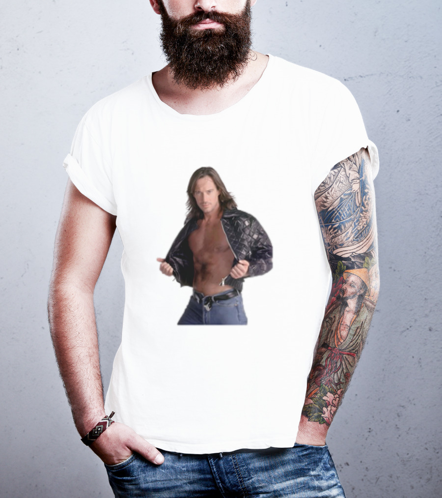 The Night's Kevin Sorbo In Classic Tough-Guy Leather Look T-Shirt