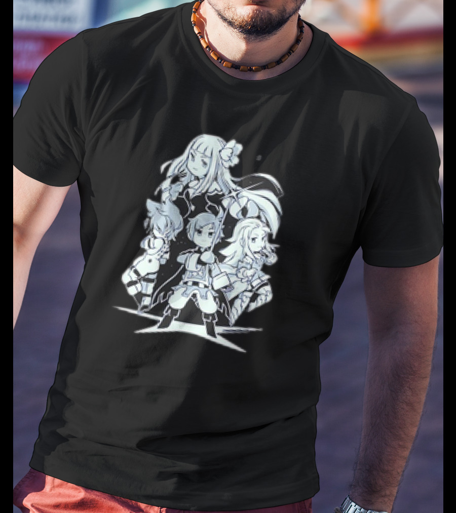 Bravely Default I'm Going All Out Anime Style Character Ensemble T-Shirt