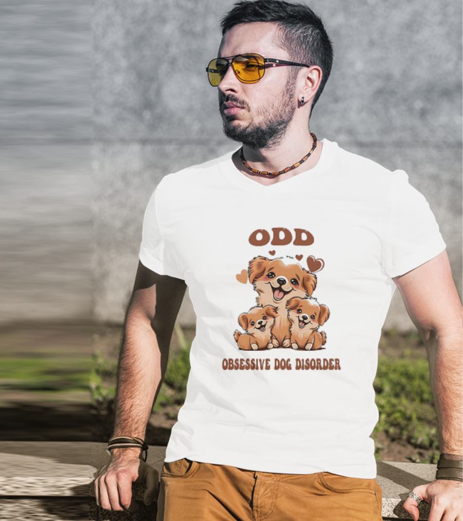 ODD Obsessive Dog Disorder Cute Puppy Family With Hearts T-Shirt