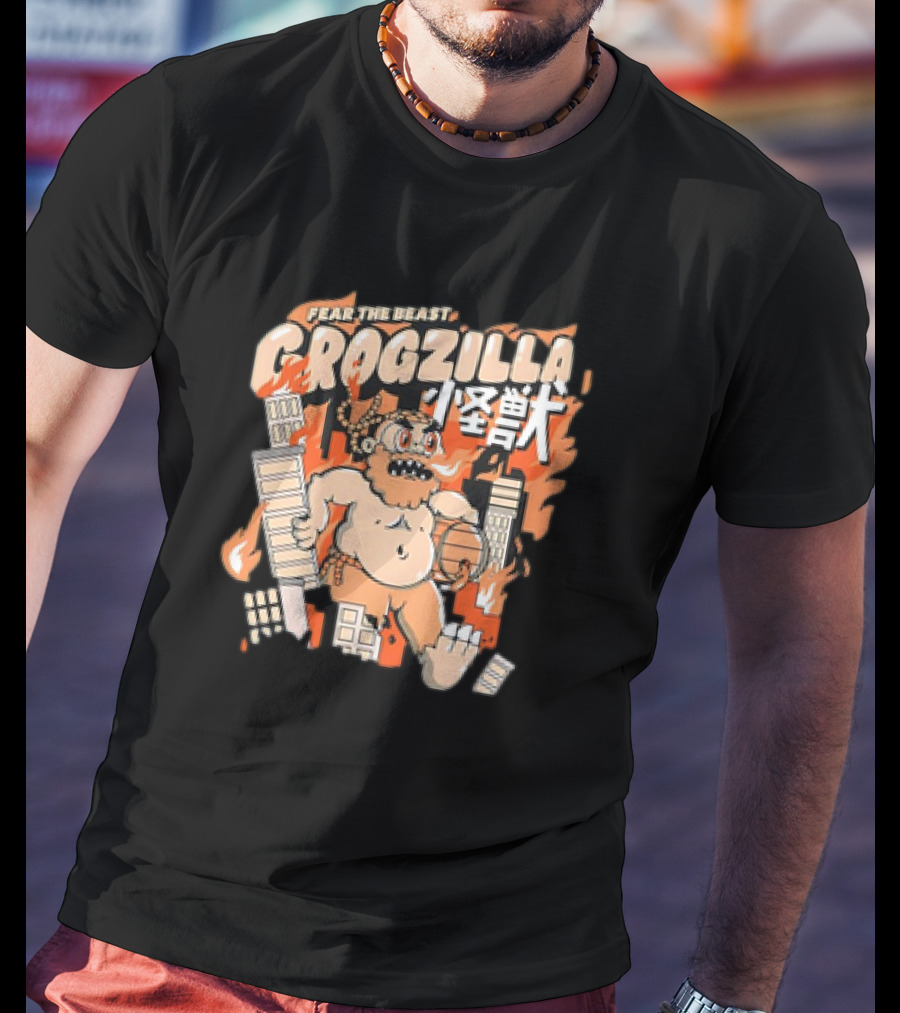 Fear The Beast Grogzilla Rampages Through Urban Chaos T-Shirt