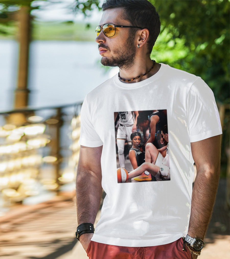 Angel Reese Determined Poised Basketball Court Moment T-Shirt