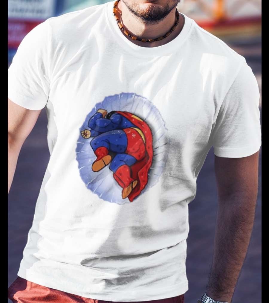 Superman X Yamcha Fallen Hero Parody Crossover T-Shirt