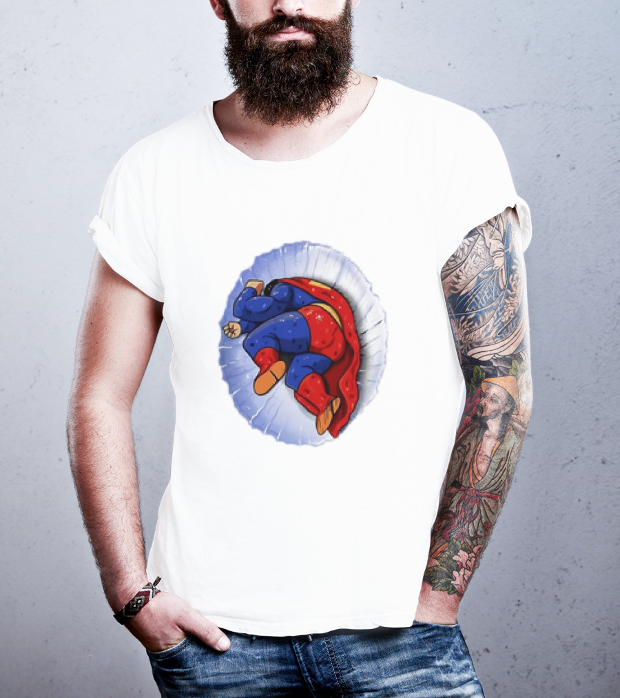 Superman X Yamcha Fallen Hero Parody Crossover T-Shirt