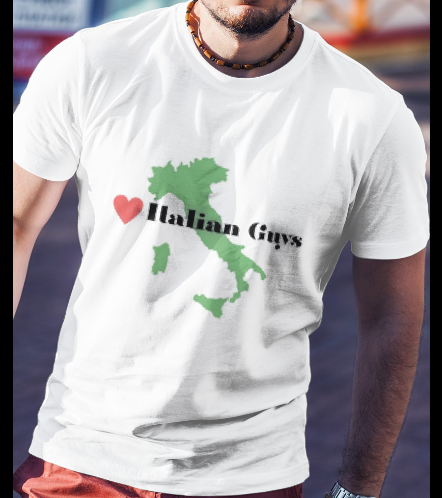 Love Heart Italian Guys With Green Italy Map T-Shirt