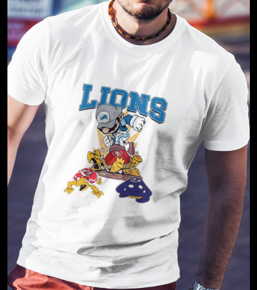 Lions Mario Stomps 49ers Chiefs Ravens T-Shirt