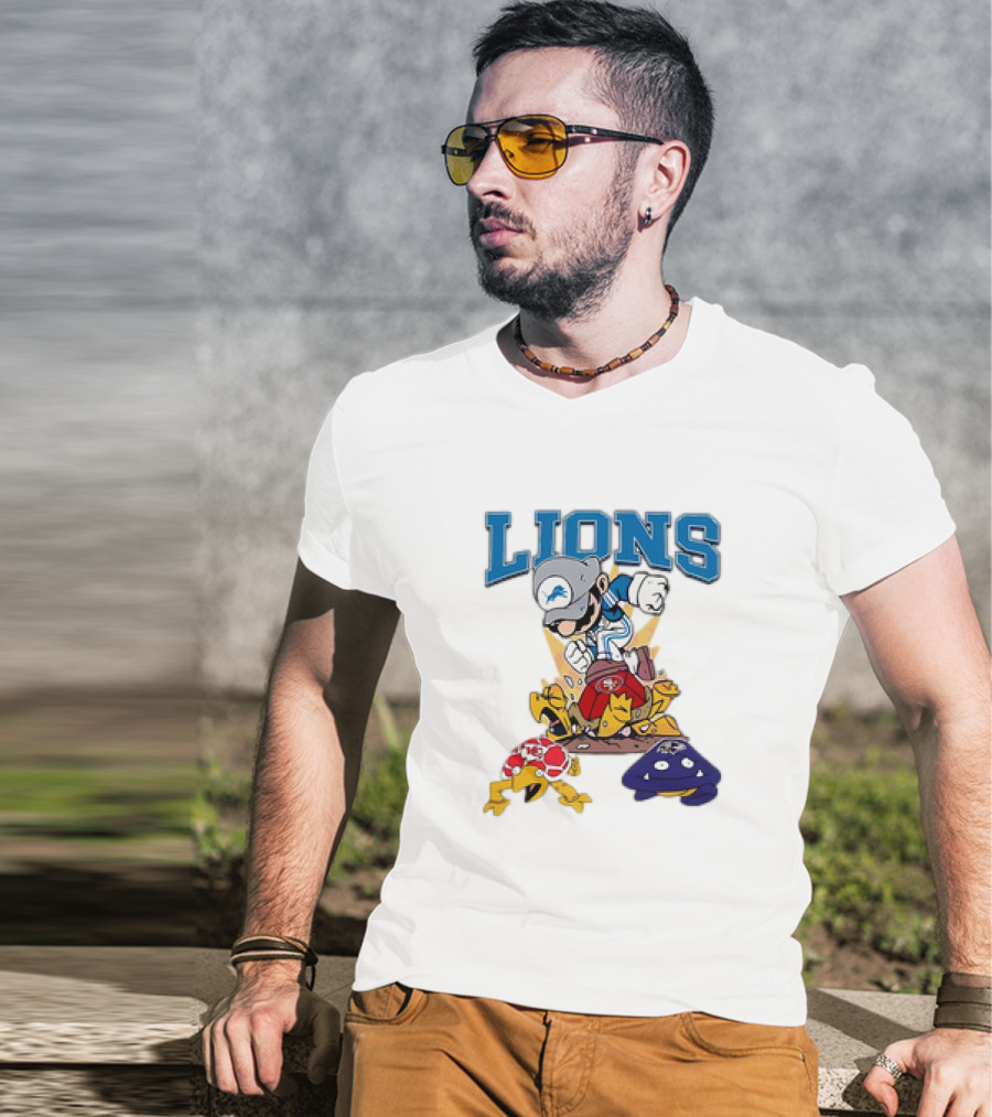 Lions Mario Stomps 49ers Chiefs Ravens T-Shirt