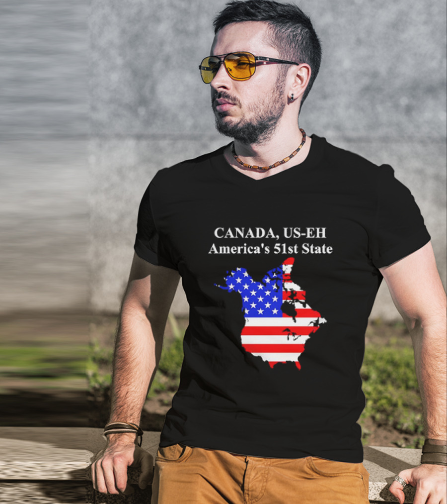 Canada US-EH America's 51st State Map T-Shirt